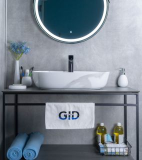 Раковина Gid Mnc346C 54470 накладная под камень глянцевая 61x41x14